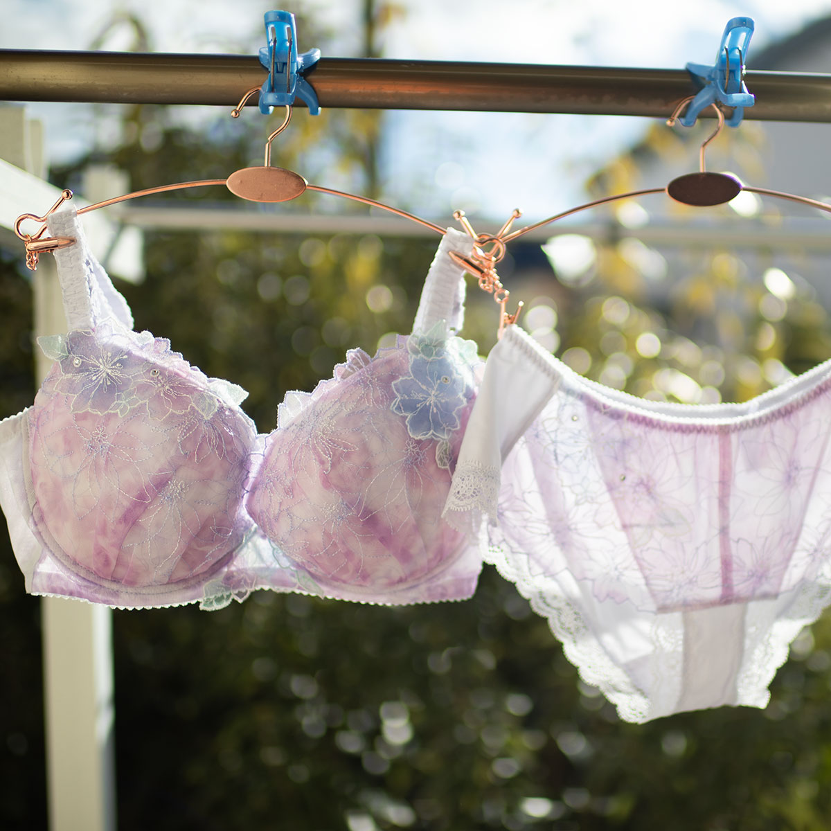 ランジェリーインナーハンガー 下着ハンガー クリップハンガー  ピンクゴールド 28cm