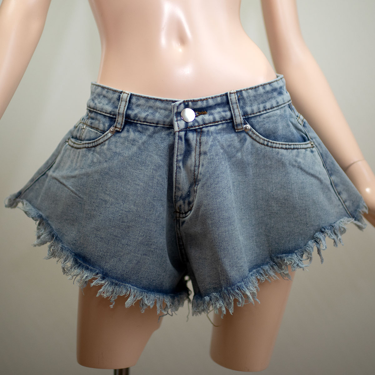 ハイウエストデニム パンタロンパンツスカート フレアショート夏コーデ美脚